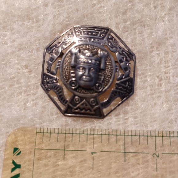 Silver Peruvian head brooch - Picture 6 of 7